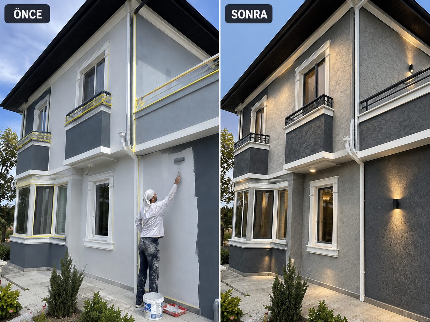 Mavişehir dış cephe boya öncesi ve sonrası