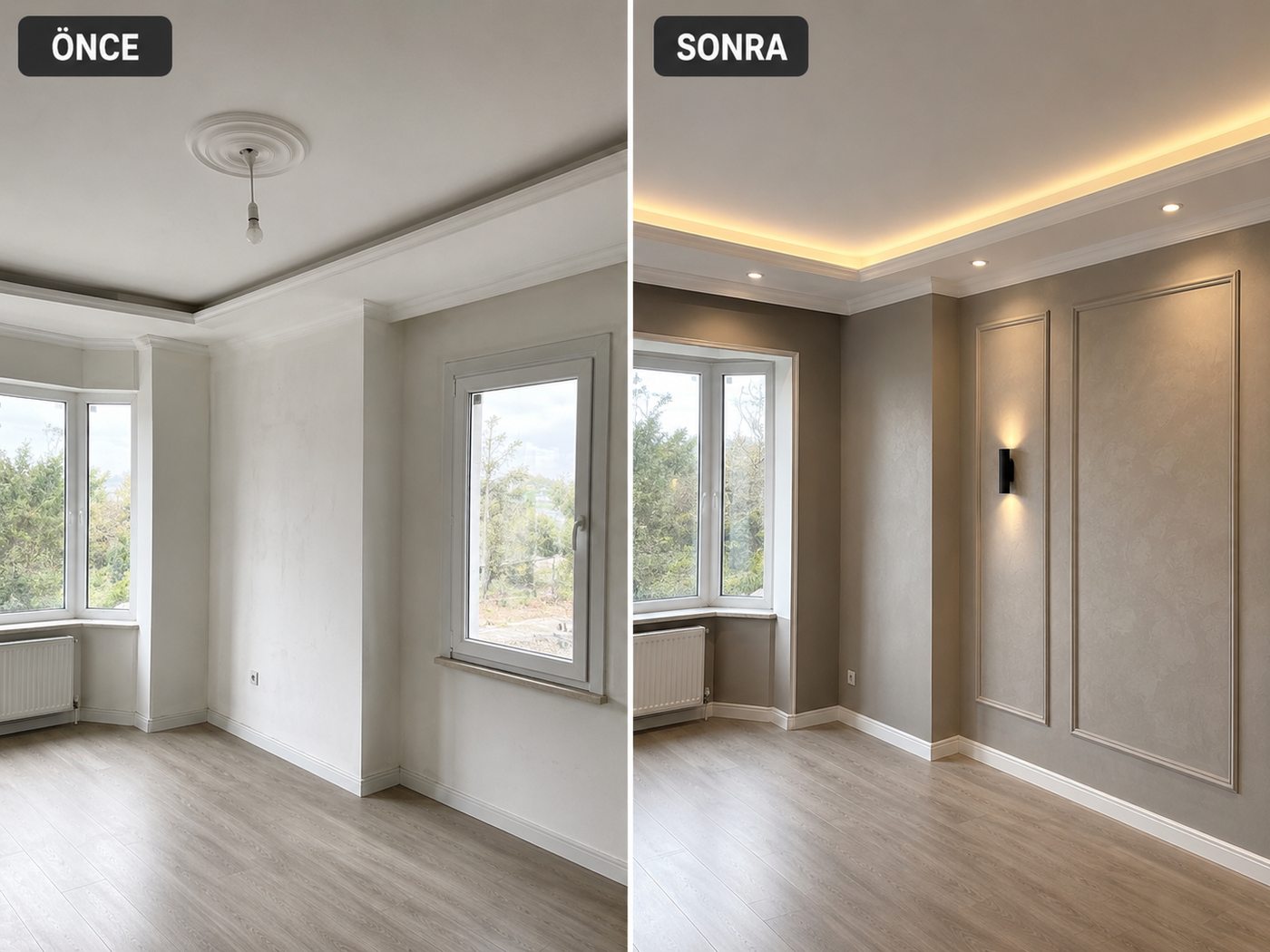 Mavişehir iç cephe boya öncesi ve sonrası